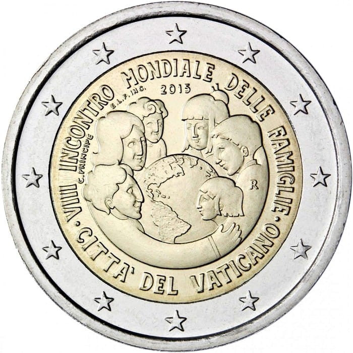 2 euro Watykan VIII spotkanie rodzin 2015