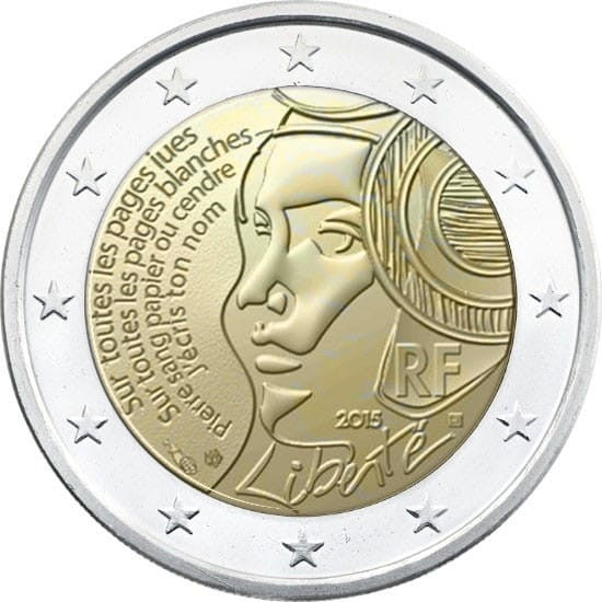 2 euro Francja 225 lat Federacji 2015