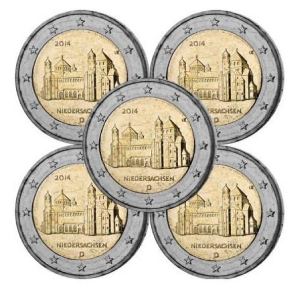 2 euro x5 Niemcy Niedersachsen 2014