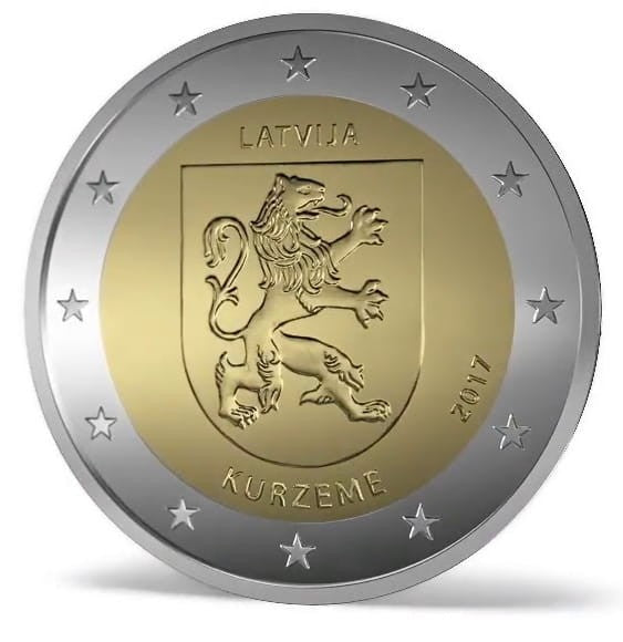 2 euro Łotwa Kurlandia - Kurzeme 2017