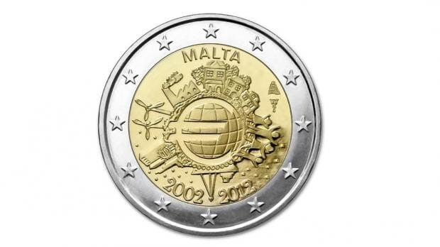 2 euro Malta 10 lat euro w obiegu 2012