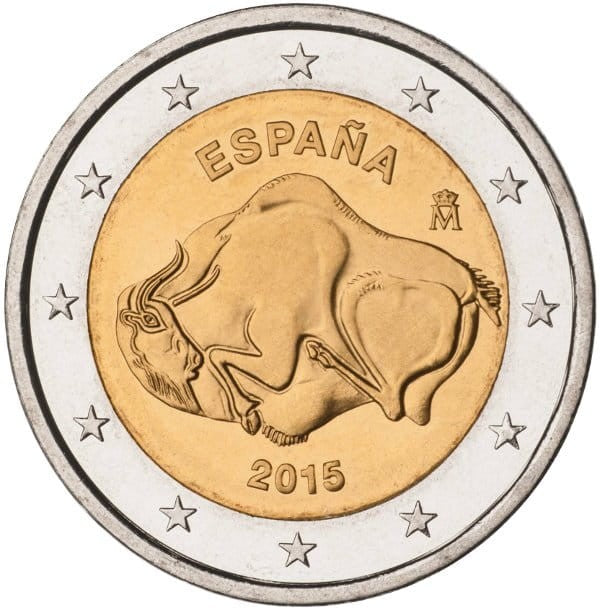 2 euro Hiszpania Jaskinia Altamiry - Byk 2015
