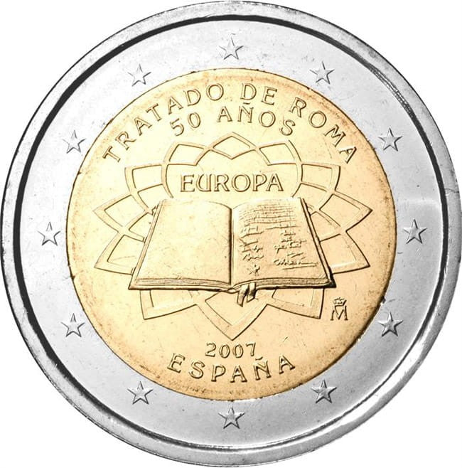 2 euro Hiszpania Traktaty Rzymskie 2007