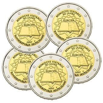 2 € Niemcy x5 Traktaty Rzymskie 2007 ADFJG