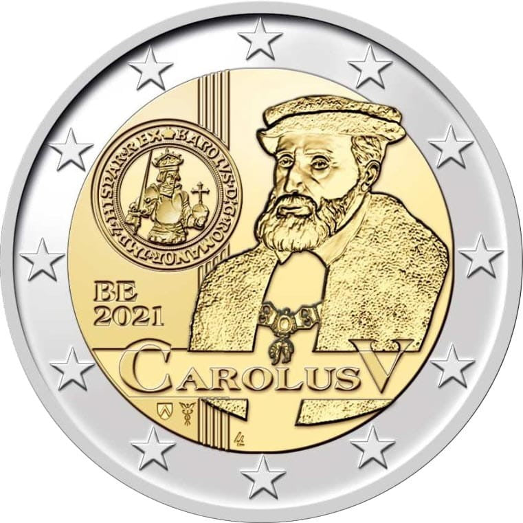 2 euro Belgia 500 lat Karola V 2021