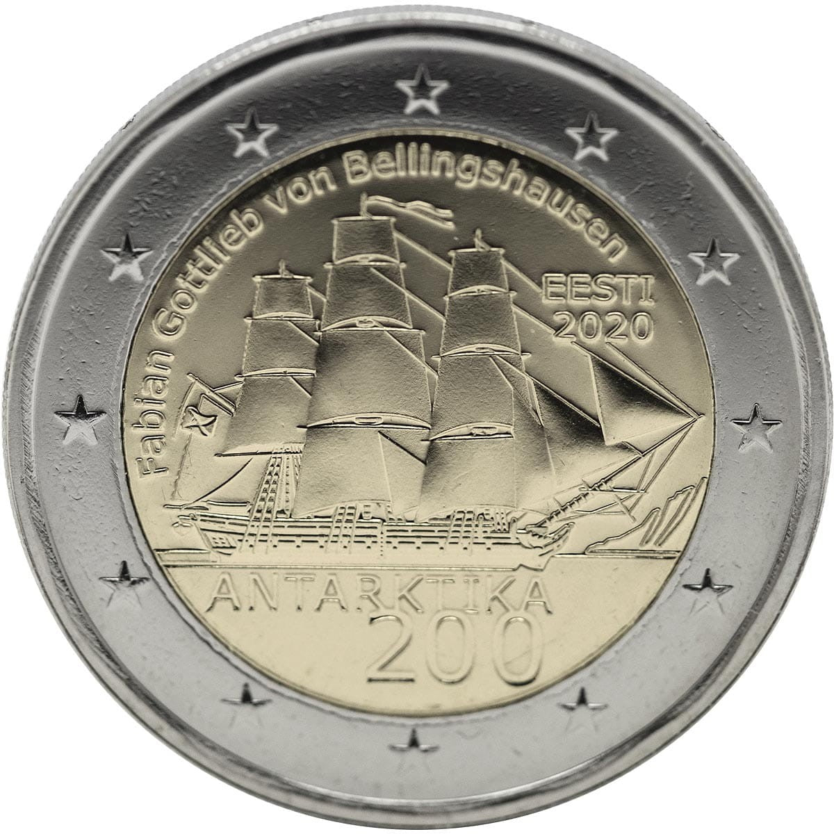 2 euro Estonia Żaglowiec na Antarktydzie 2020