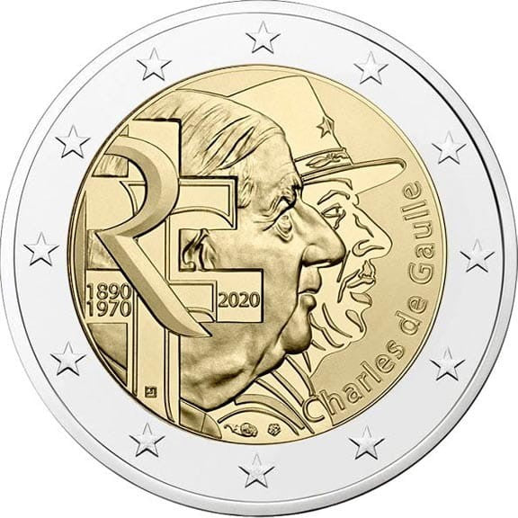 2 euro Francja Charles de Gaulle 2020