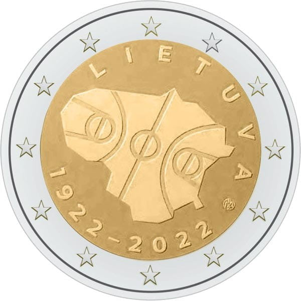 2 euro Litwa 100 lat koszykówki 2022