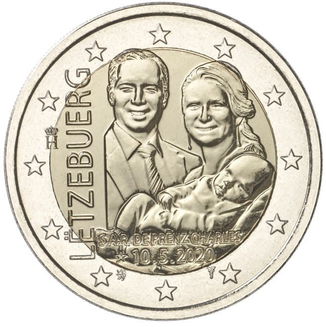 2 euro Luksemburg ur. Ks. Charlesa 2020 relief