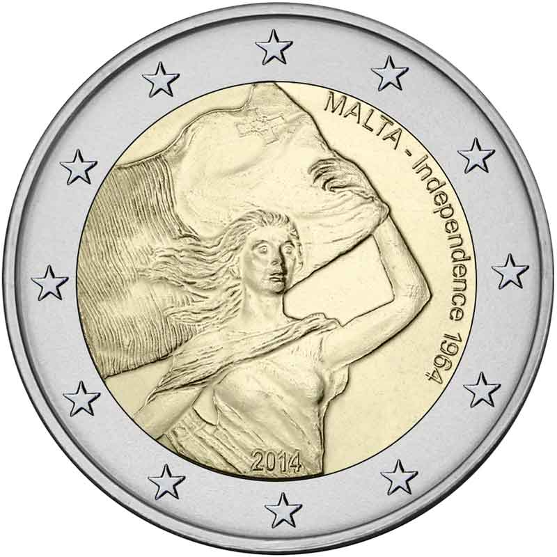 2 euro Malta 50 lat niepodległości 2014