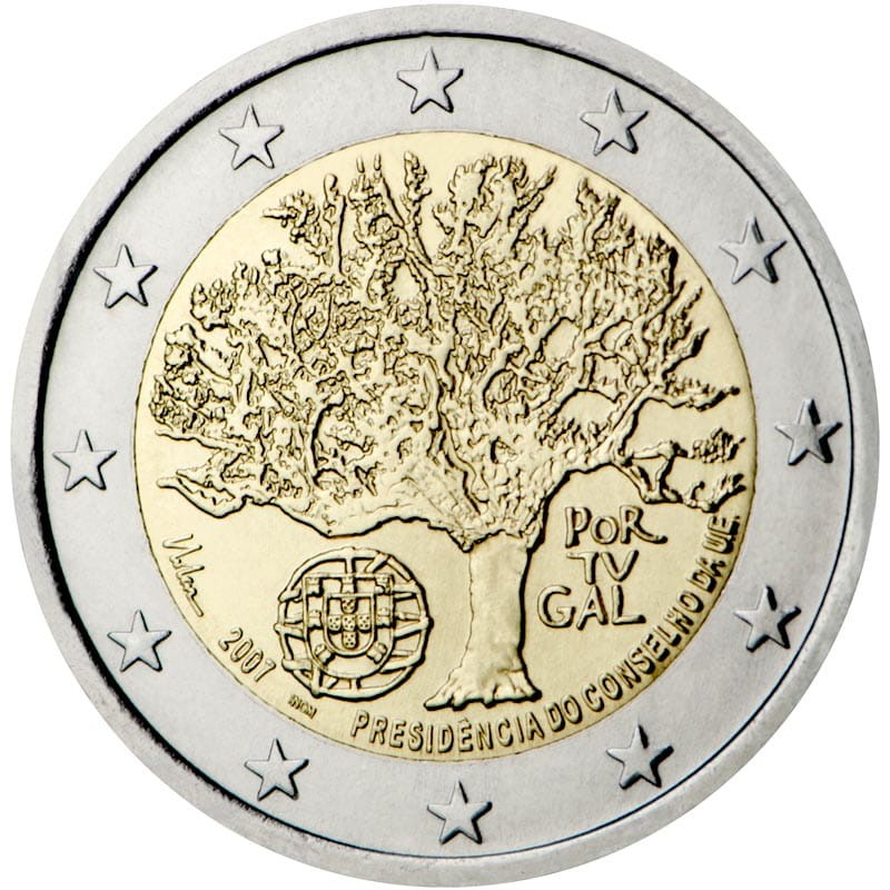 2 euro Portugalia Przewodnictwo UE 2007