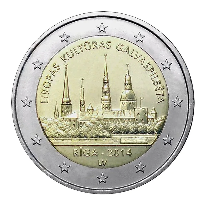 2 euro Łotwa Ryga Europejska stolica kultury 2014