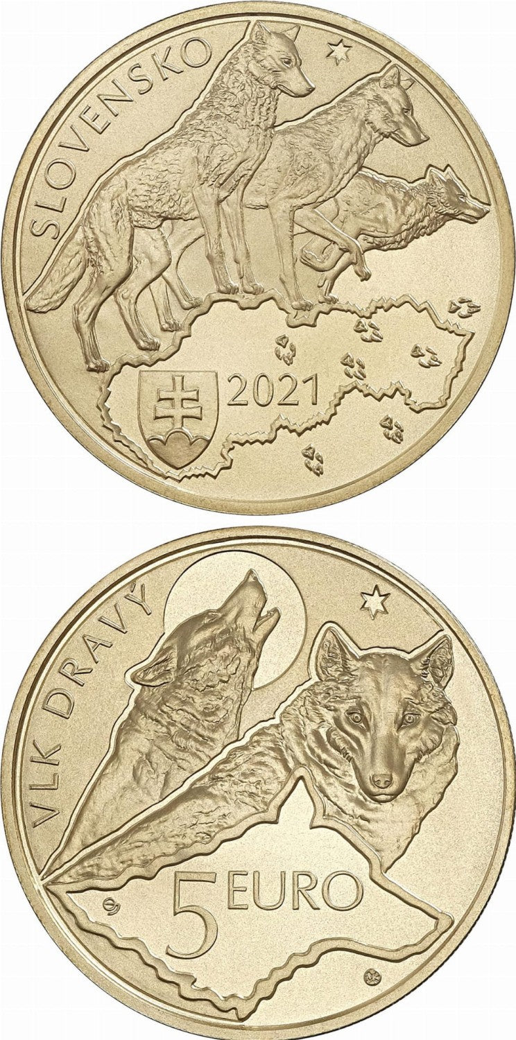 5 euro Słowacja Wilk 2021