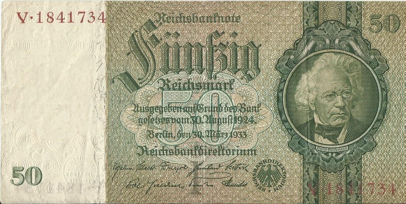 50 marek 1933, V 1841734, stan 3+