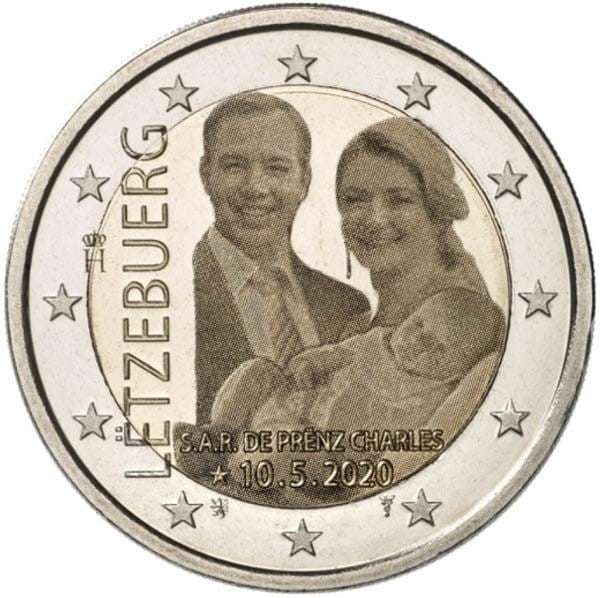 2 euro Luksemburg ur. Ks. Charlesa 2020 foto