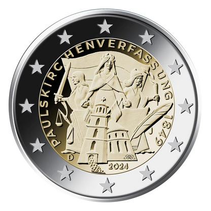 2 euro Niemcy Konstytucja frankfurcka 2024