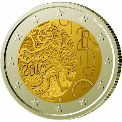 2 euro Finlandia 150 lat fińskiej waluty 2010