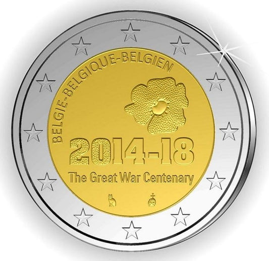 2 euro Belgia 100- lecie wybuchu I WŚ 2014