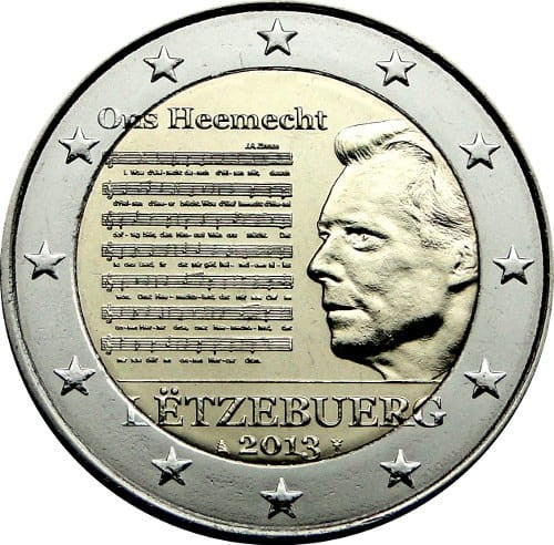 2 euro Luksemburg Hymn narodowy 2013