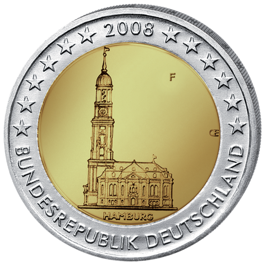 2 euro Niemcy Hamburg - Kościół św. Michała 2008