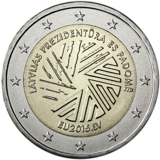 2 euro Łotwa Przewodnictwo w UE 2015