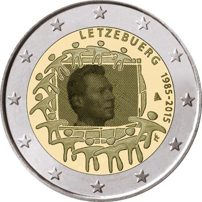 2 euro Luksemburg 30 lat flagi UE 2015