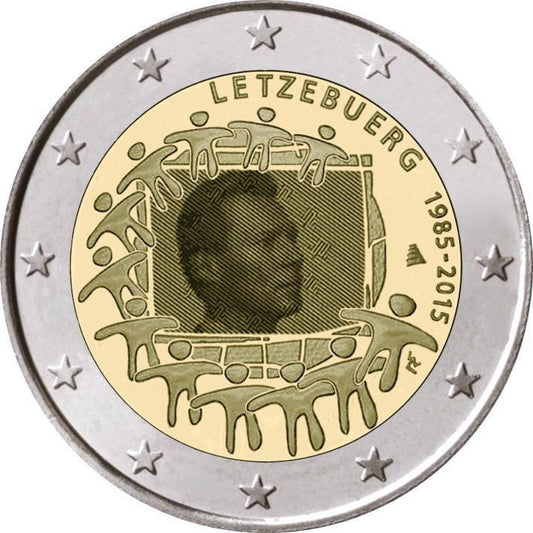 2 euro Luksemburg 30 lat flagi UE 2015