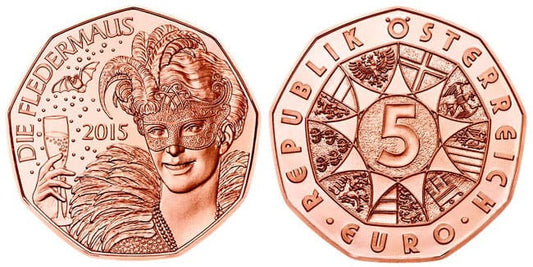 5 euro Austria Nietoperz noworoczny 2015