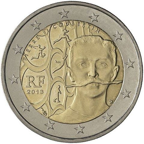 2 euro Francja Pierre de Coubertin 2013