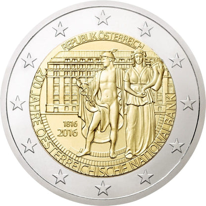 2 euro Austria 200 lat banku centralnego 2016