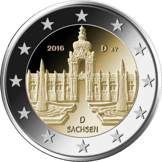 2 euro Niemcy Saksonia -Zwinger Drezno 2016