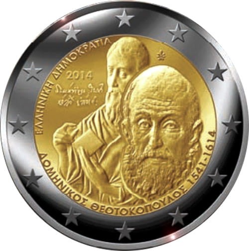 2 euro Grecja D. Theotokopoulos El Greco 2014