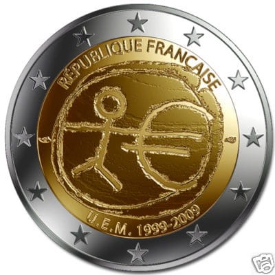 2 euro FRANCJA 10 lat strefy euro 2009
