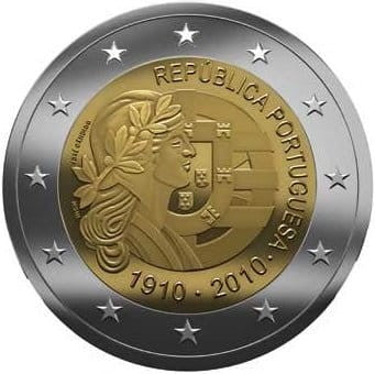 2 euro Portugalia 100-lecie Republiki 2010