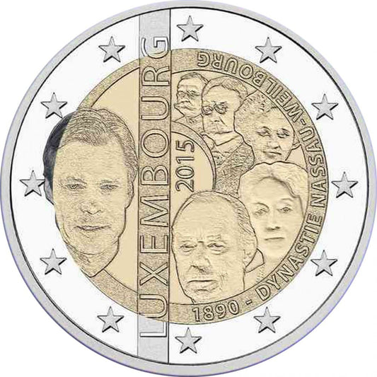 2 euro Luksemburg Dynastia Nassau 2015