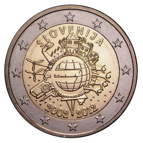 2 euro Słowenia 10 lat euro w obiegu 2012