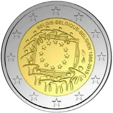 2 euro Belgia 30 lat flagi UE 2015