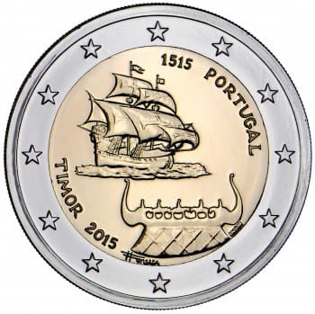 2 euro Portugalia 500 lat kontaktu z Timorem 2015