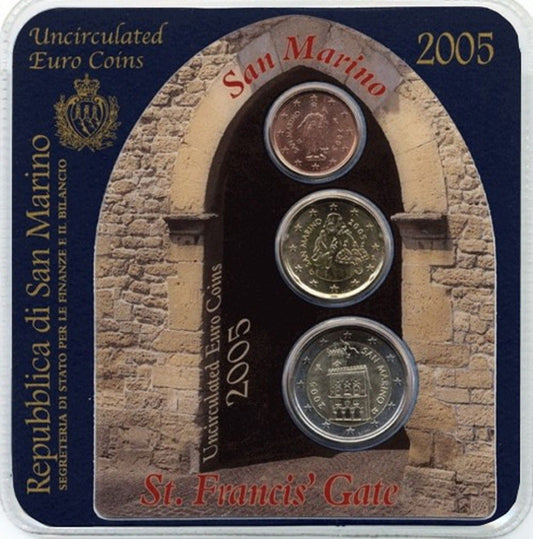 San Marino mini kit 2c +20c + 2 euro 2005