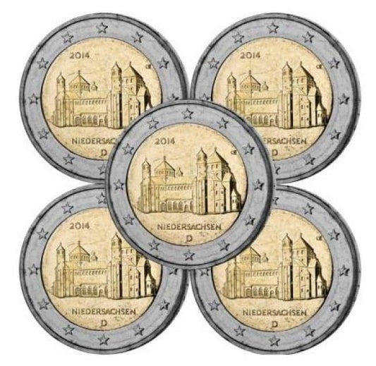 2 euro x5 Niemcy Niedersachsen 2014