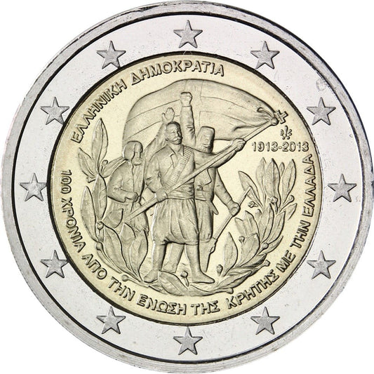 2 euro Grecja 100 rocz. Unii Grecji z  Kretą 2013