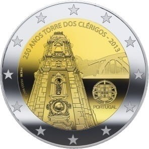 2 euro Portugalia Wieża kleryków 2013