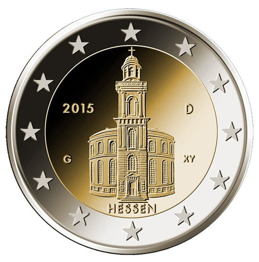 2 euro Niemcy Hesja - Kościół Św. Pawła 2015