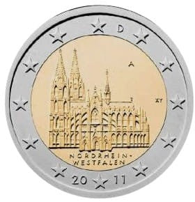 2 euro Niemcy Nadrenia -Westfalia - Kolonia 2011