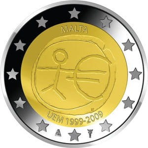 2 euro Malta 10 lat strefy euro 2009