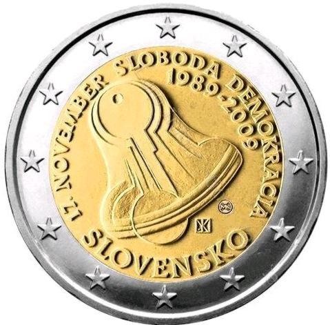 2 euro Słowacja 20 rocz. aksamitnej rewolucji 2009