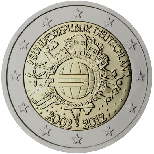 2 euro Niemcy 10 lat euro w obiegu 2012