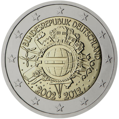 2 euro Niemcy 10 lat euro w obiegu 2012