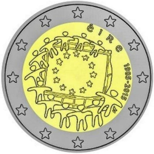 2 euro Irlandia 30 lat flagi UE 2015