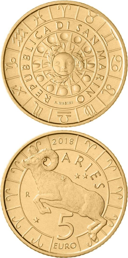 5 euro San Marino Zodiak - Baran 2018
